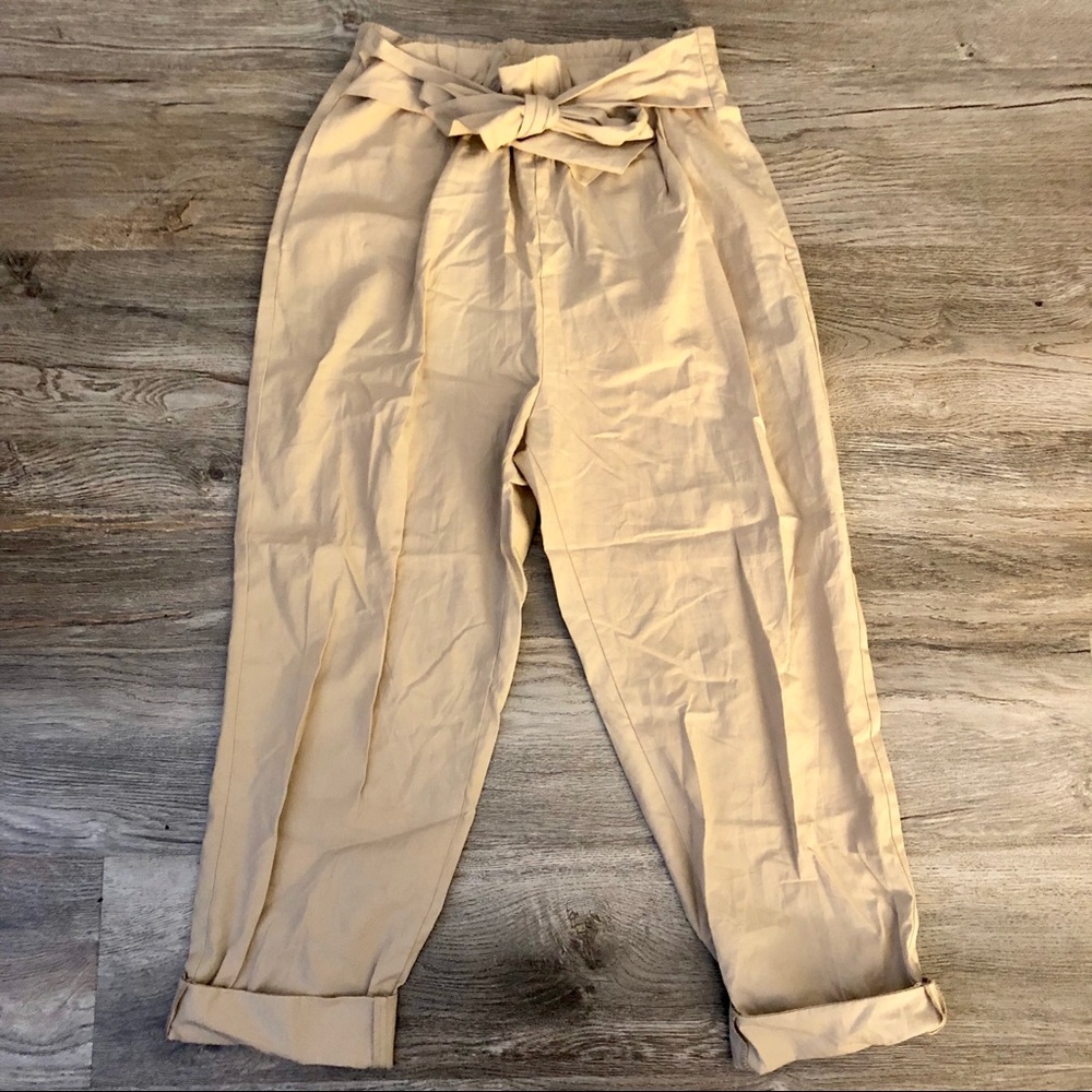 ZARA paper bag waist pants szS